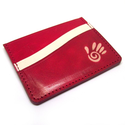 Minimalistički crveni kožni novčanik za kartice