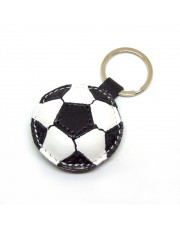 Kožni privesak za ključeve fudbalska lopta - Crno-bela