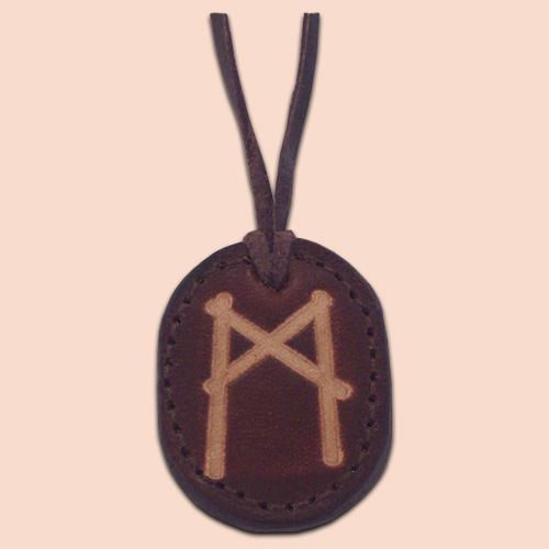 Kožna ogrlica runa amulet Mannaz