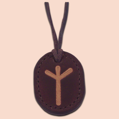 Kožna ogrlica runa amulet Algiz